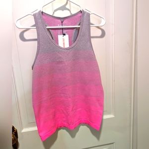 NWT Stretchy, hot pink/grey ombre workout tank